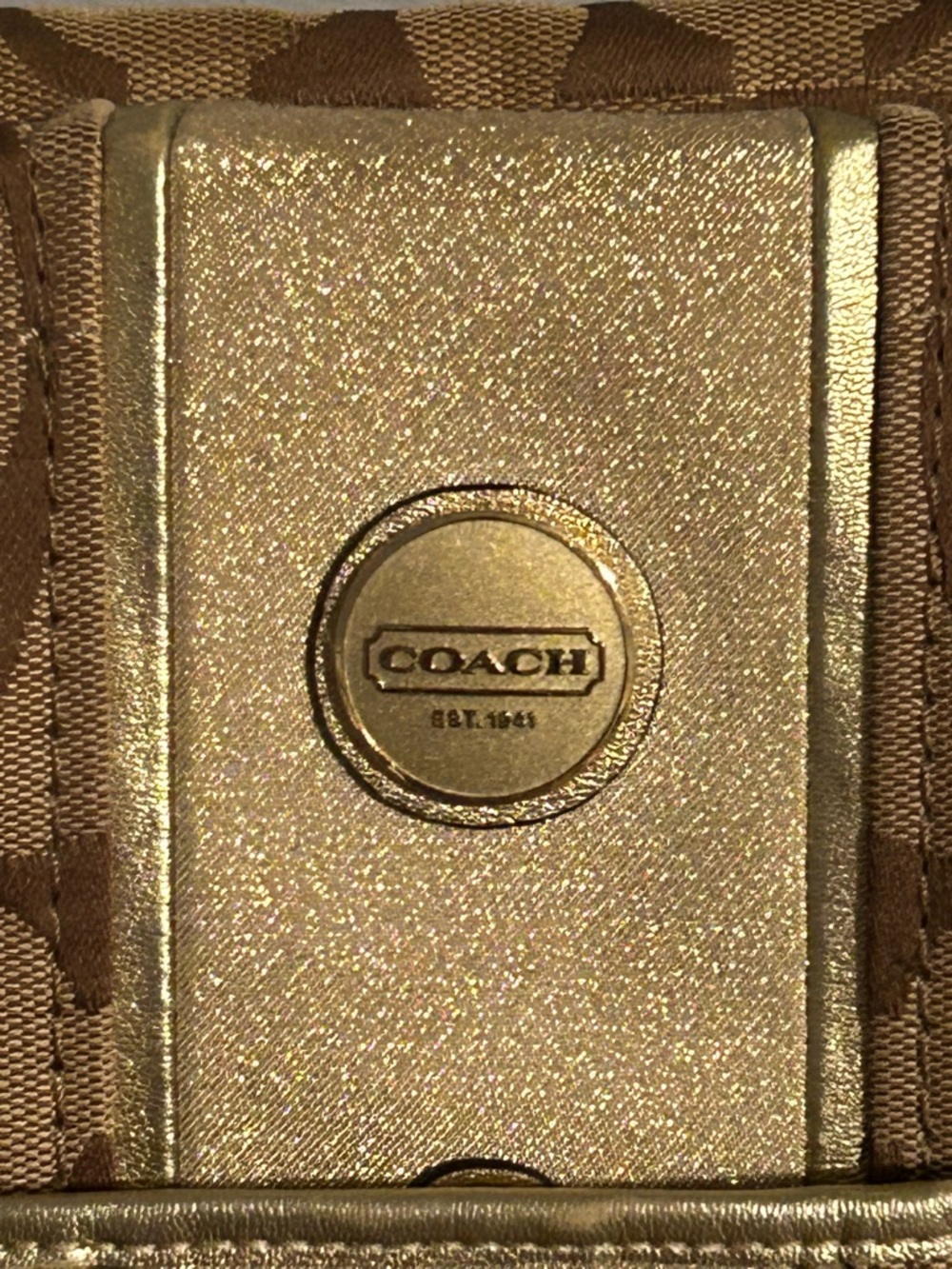 Coach Signature Stripe Bag in Brown/Gold - Picture 2 of 12